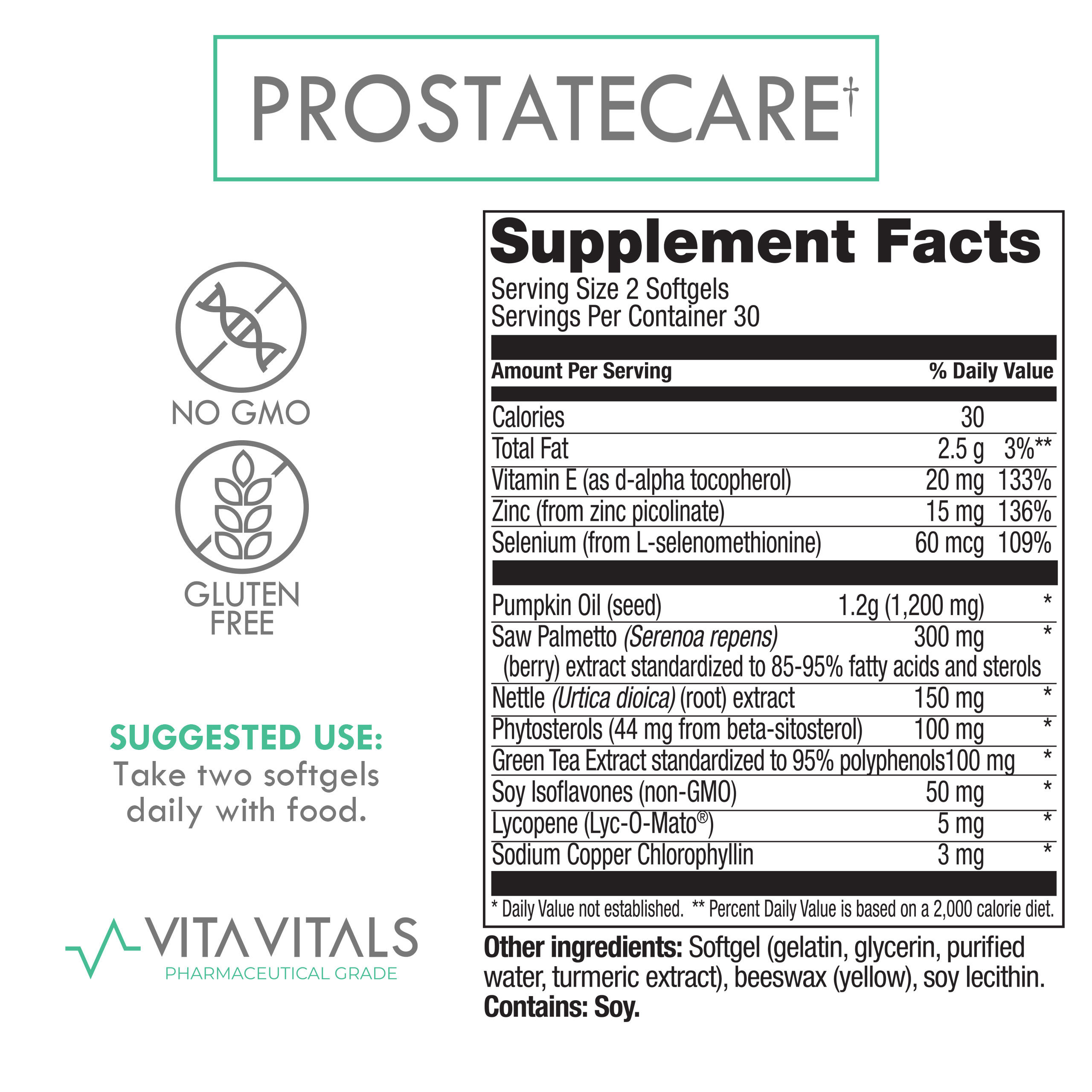 ProstateCare Supplement Facts