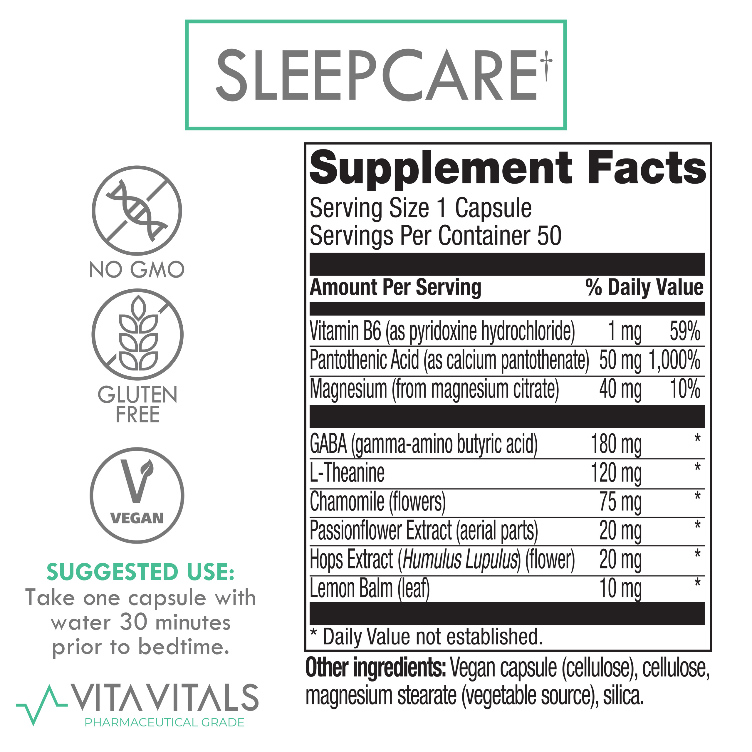 SleepCare Supplement Facts